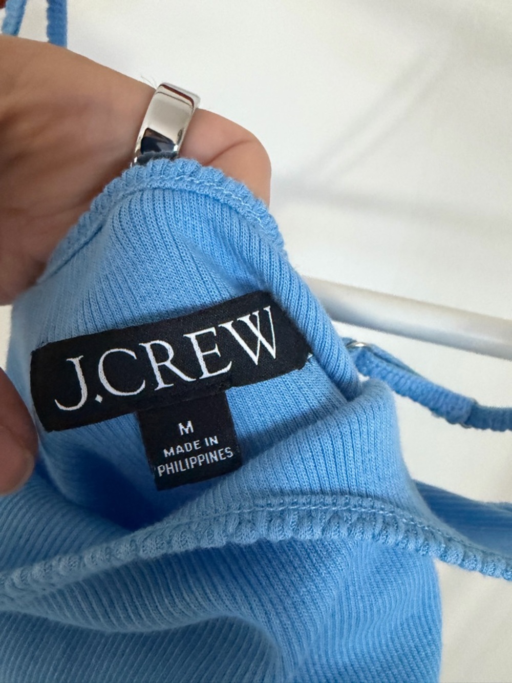 J. Crew Cornflower Blue Fine Rib Camisole basic staple delicate - Picture 4 of 4